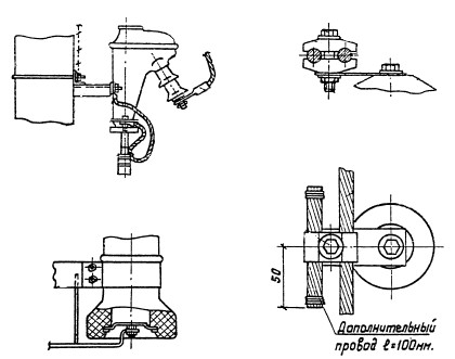 Установка кабельной муфты ПМ-3 для промежуточной опоры П10-5 (типовой проект 3.407.1-143.3.18)