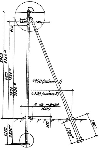 Угловая анкерная опора ЛЭП УА10-2 (типовой проект 3.407.1-143.2.10)