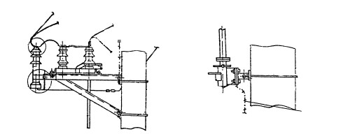 Установка разъединителя и кабельной муфты КРМ-3 для концевой опоры А10-3 (типовой проект 3.407.1-143.3.20)