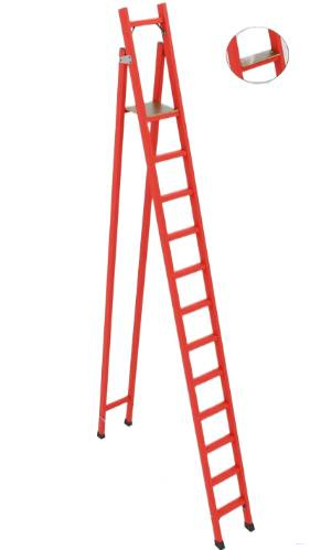 ССС-3,8ТШ диэлектрическая стремянка с симметричной опорой, Телеком, широкие ступени, h=3800мм, h рабочей площадки=2900мм, ступ.12