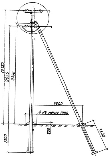 Анкерная (концевая) опора ЛЭП А10-3 (типовой проект 3.407.1-143.3.8)