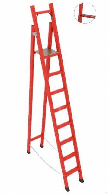 ССС-3,6А диэлектрическая стремянка с симметричной опорой, абразивное покрытие ступеней, h=3600мм, h рабочей площадки=2600мм, ступ.8