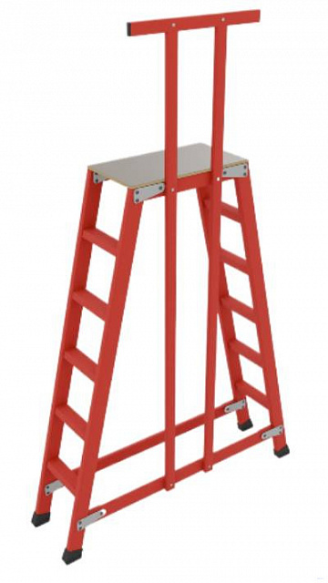 ССП-1,5-П стеклопластиковая с симметричными опорами подмость h=1500мм, поручень, 5х2 ступеней, разборная, площадка 600х500мм