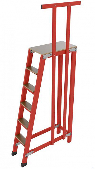 СВП-1,5-ПШ стеклопластиковая с вертикальными опорами подмость h=1500мм, поручень, 5 широких ступеней, разборная, площадка 1000х600мм