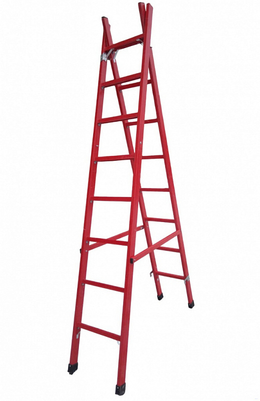 ССД-У-2х5 двухсекционная диэлектрическая стеклопластиковая лестница-стремянка h=3000мм