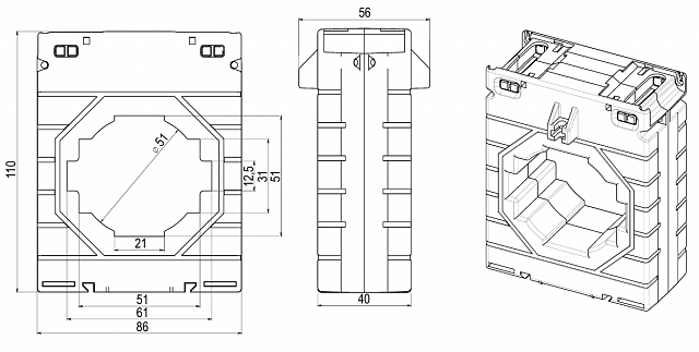 Трансформатор тока MAK-ru 86/60-600/5-5P